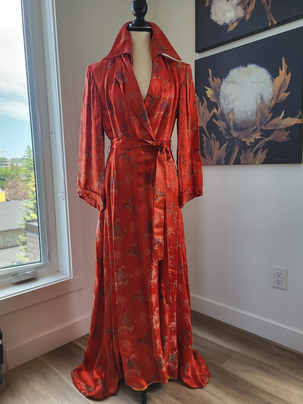 Vintage 1940's Silk Dressing Gown